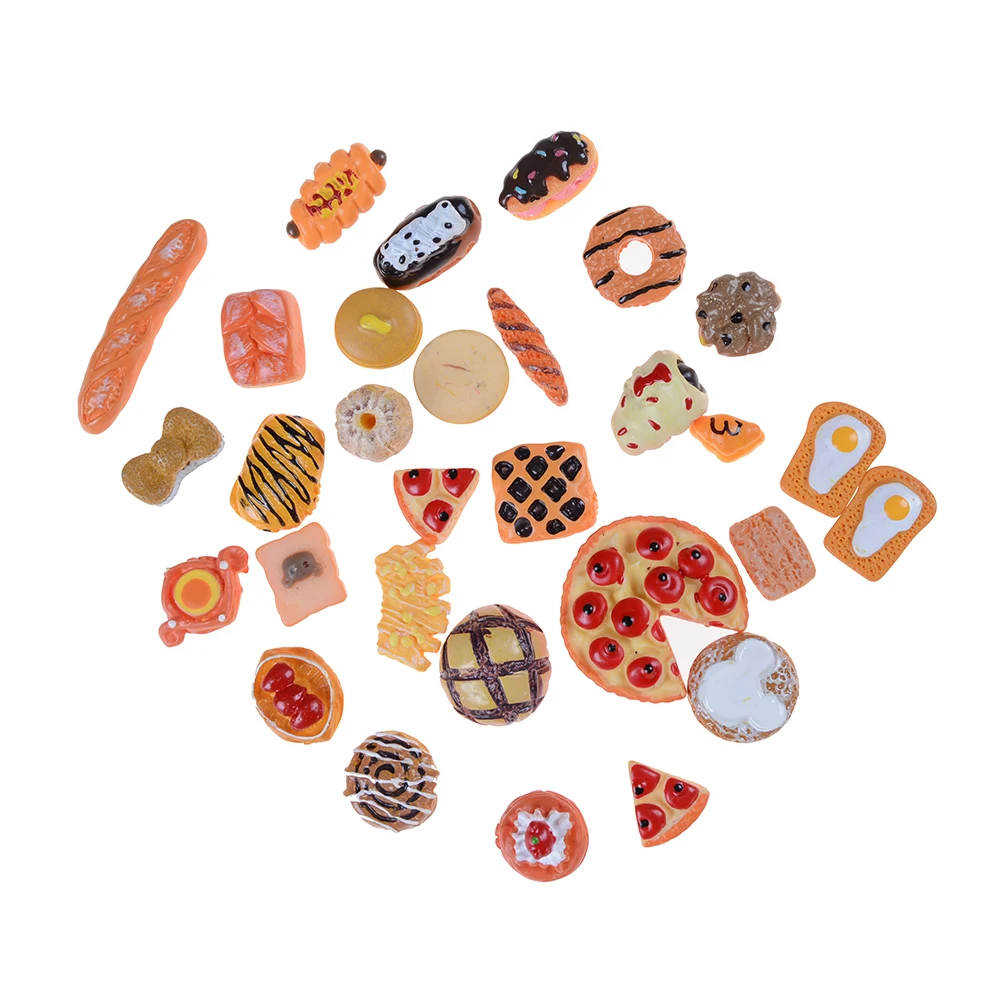 Cute Mini Play Toy Fruit Food Cake Candy Fruit Hamburg Biscuit Donuts Miniature For Dolls Accessories Kitchen Play Toys Hot Sale