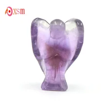 1 шт. натуральные пурпурные аметисты, резные фигурки ангела, подвески, исцеление чакры в рейки, ювелирные изделия из кристаллов, аксессуары для украшения дома