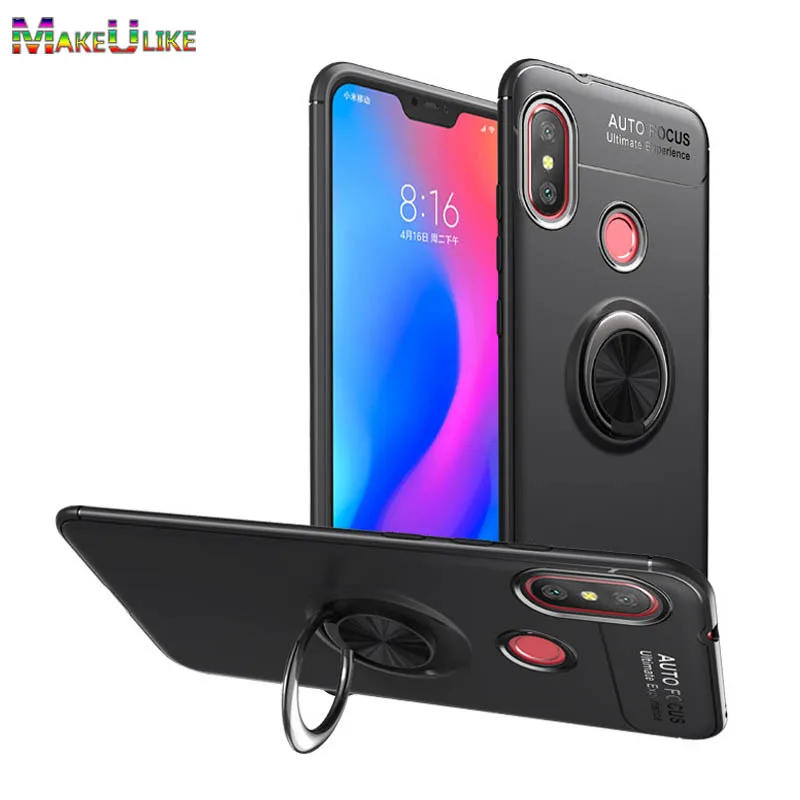 

MAKEULIKE Ring Slim Cover For Xiaomi Mi A2 Lite Case Soft TPU Phone Back Cases For Xiaomi Mi A2 A2Lite Cover