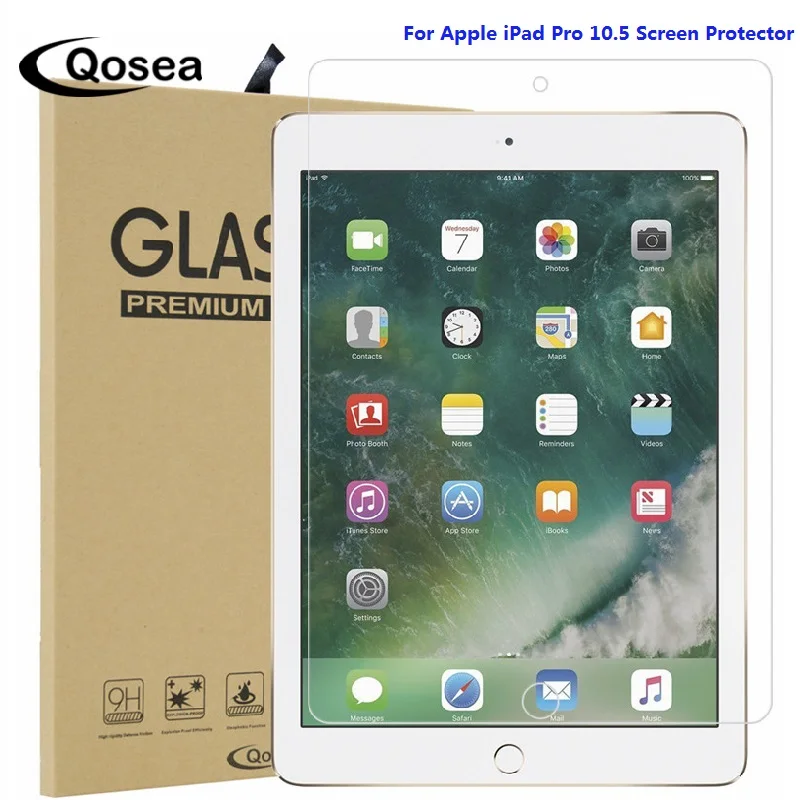 Qosea For Apple iPad Pro 10.5" Tempered 9H Glass 2.5D Arc Clear Scratch Resistant Screen Protector Film | Компьютеры и офис