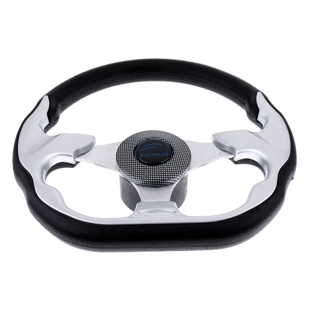Premium Aluminum Alloy Marine Boat Steering Wheel 310mm 3/4 inch Key Way Tapered with Center Cap