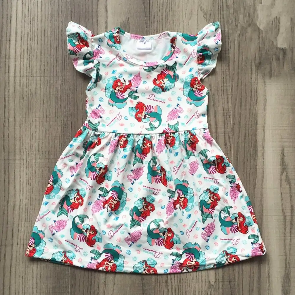 

3-8 years Girls Character Printed Princess Ariel Dress