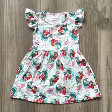 Платье принцессы Ариэль с принтом персонажа для девочек от 3 до 8 лет