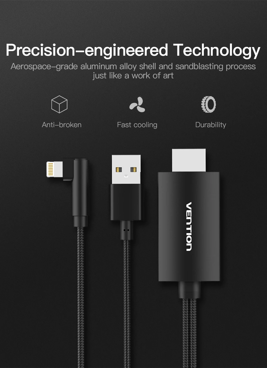 Vention 8-контактный HDMI кабель для iPhone 6 7 8 X iPad смартфон iOS Телефон HDMI адаптер 1080P USB HDMI конвертер для ТВ HD tv