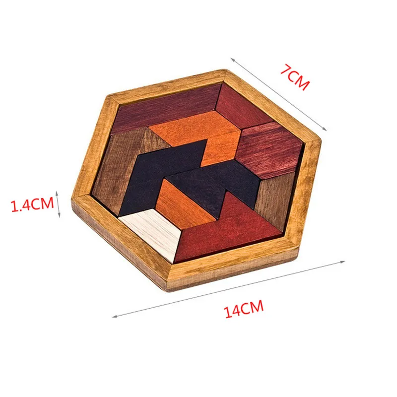 Паззлы деревянные геометрические Формочки головоломки деревянные игрушки доска Танграм Монтессори Образовательные Подарки для детей