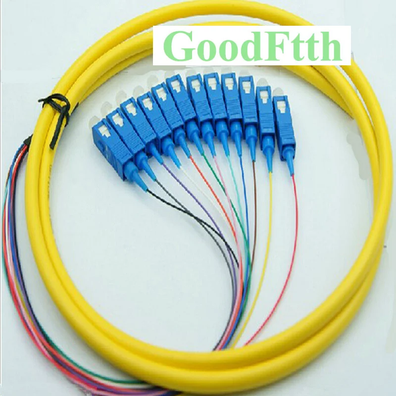 

GoodFtth Fiber Optical Pigtail SC UPC Singlemode SM 12 cores fibers distribution bundle 1.5M