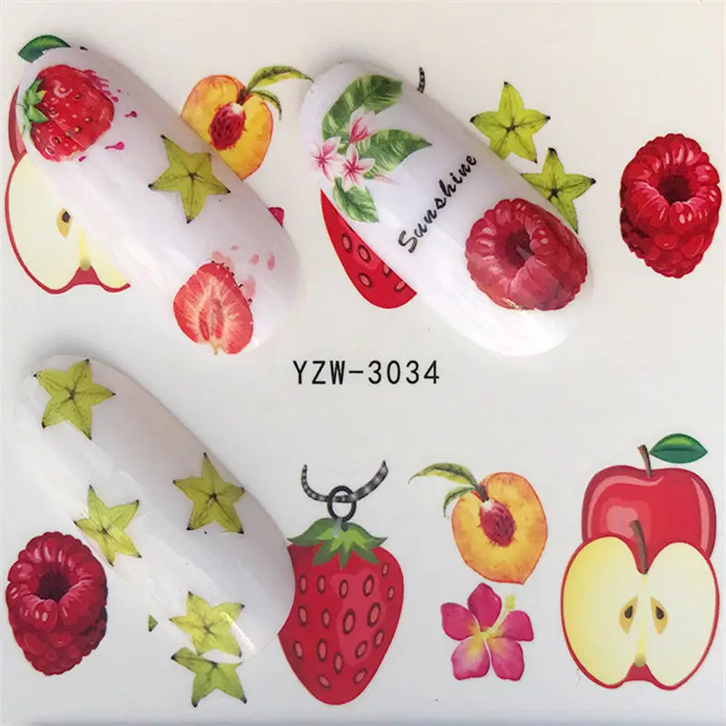 YZWLE, 1 шт, цветы/животные, переводные наклейки, переводные наклейки для ногтей, сделай сам, модные обертывания, советы, инструменты для маникюра - Цвет: YZW-3034