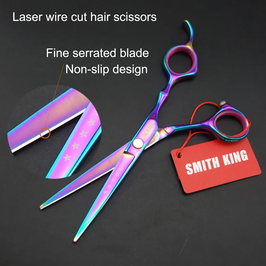

6 inch Professional Hairdressing scissors/Shears,Laser wire Cutting scissors Fine serrated blade Cutting more accurate!