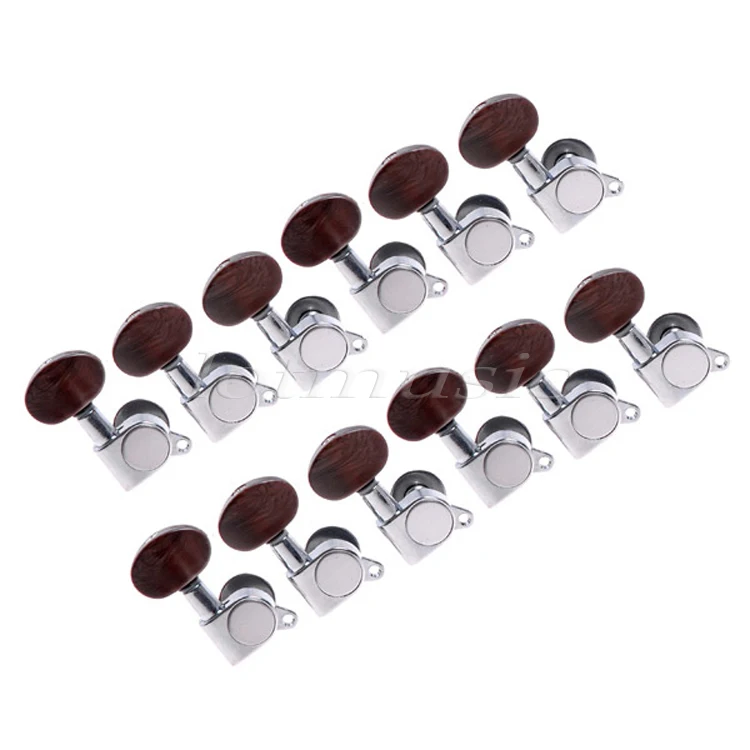 12R Chrome String Tuning Pegs Tuners for Lap Steel Acoustic Guitar