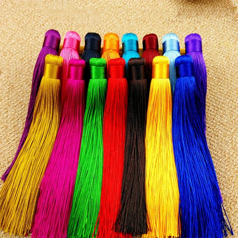 

10pcs 12cm Colorful Cotton Silk Tassel Brush for Earring Charm Making Satin Tassels Pendant Diy Jewelry Findings Handmade Crafts
