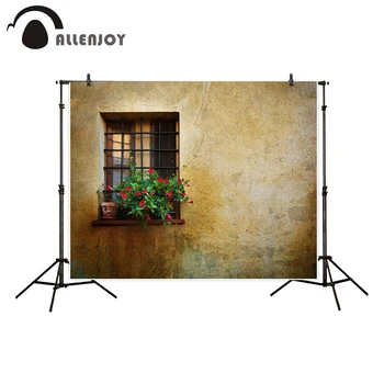 

Allenjoy photography backdrop Vintage window wall italy romantic travel floral background photo studio new camera fotografica