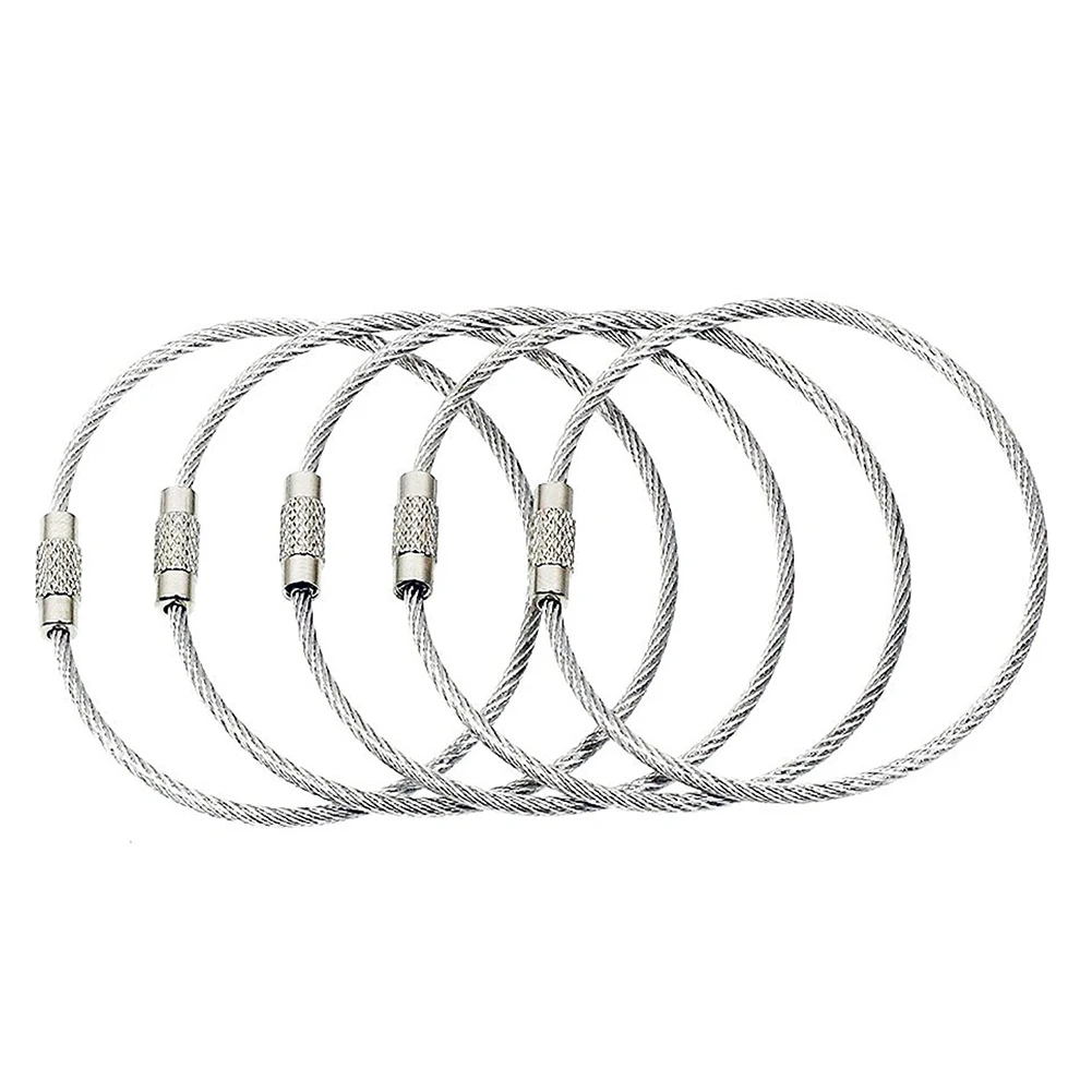 (50 Pack) Ultra Tough Stainless Steel String Wire Luggage Tag Loops
