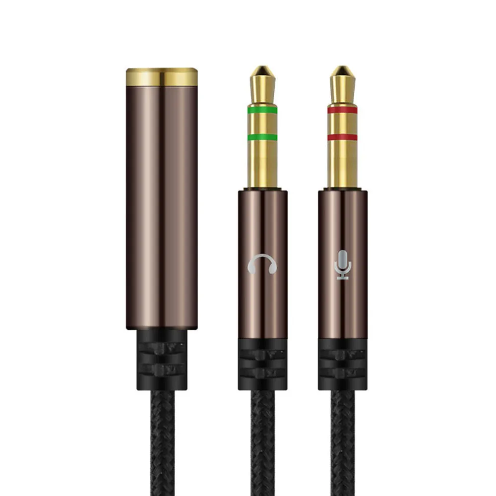 new 3.5mm micro hdmi cable 2 To 1 Dual Y Splitter Cable Adapter