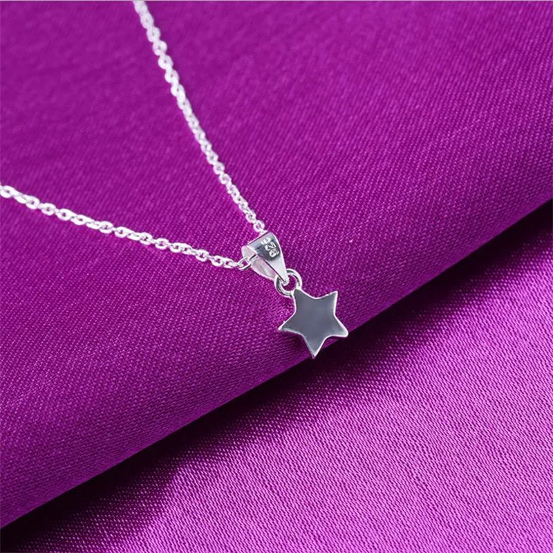 

LUKENI Top Quality 925 Sterling Silver Necklace For Women Party Accessories Girl Charm Star Pendants Necklace Jewelry Lady Bijou