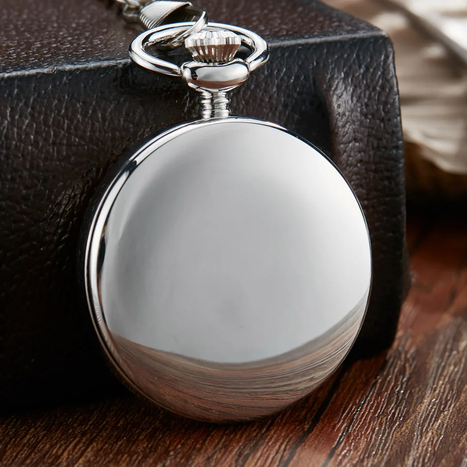 Steampunk Suave Relógio de Bolso Mecânico Relógios de Moda Masculina Marca de Luxo Mão Vento Colar Bolso & Fob Corrente Prata - Image 3