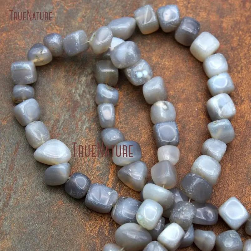 20180126-BE10304- Nugget Loose Beads Gray Agate Loose Beads_1