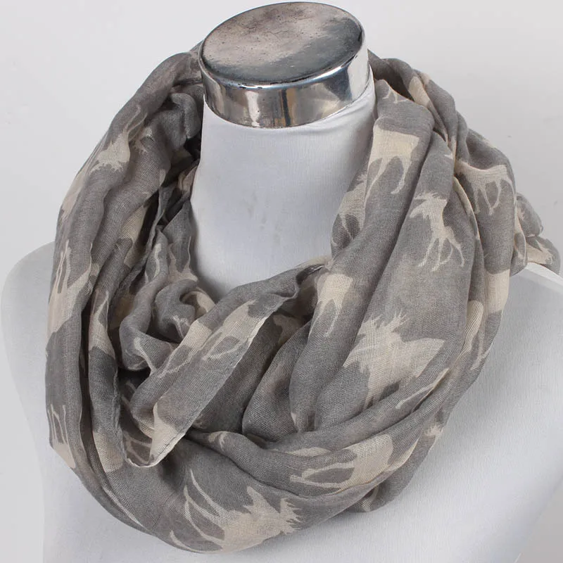 2017 милые шарфы с принтом лосячих оленей и животных С Принтом Бесконечности снуд