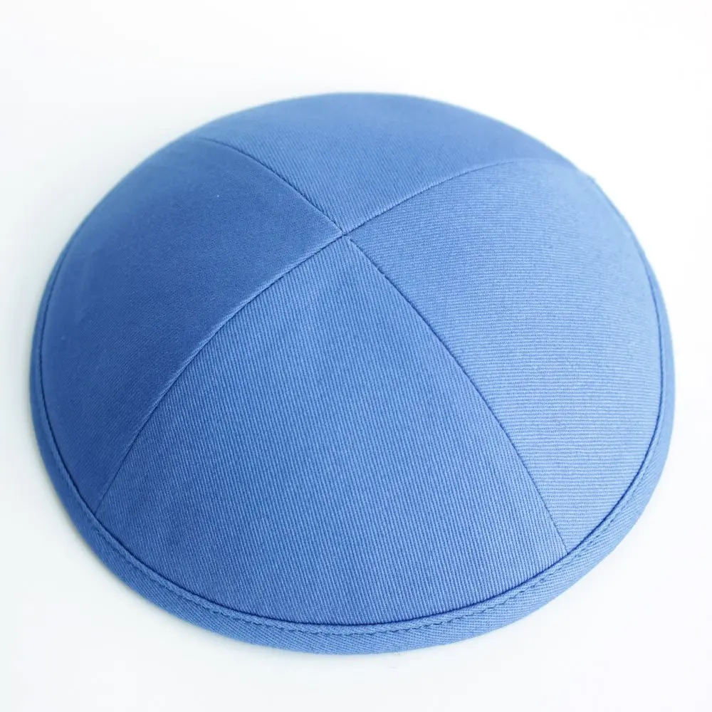 Синий цвет хлопок саржа kippot еврейский Yarmulke Kippah Kippot 17 см череп шапки | Аксессуары