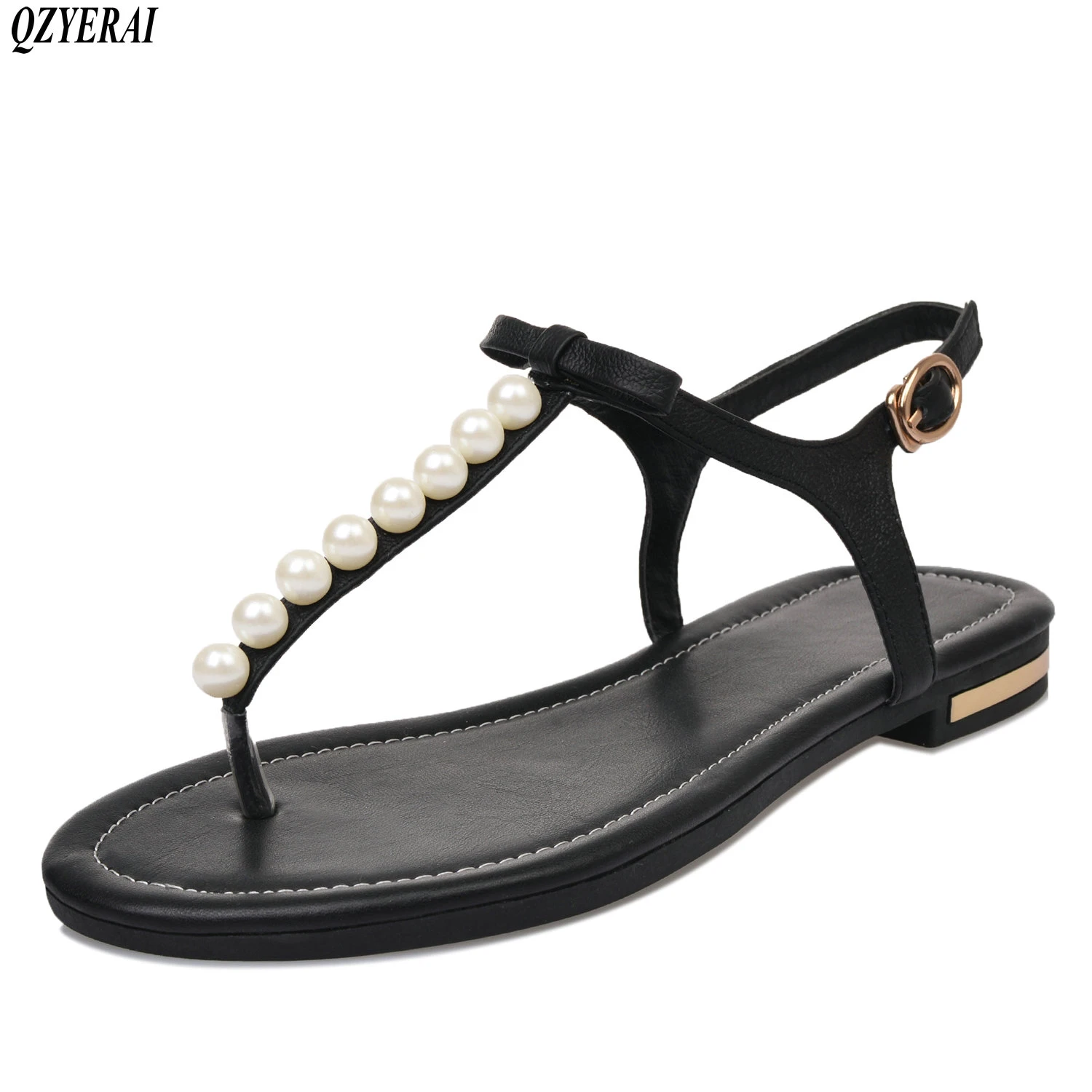 black and white sandals flat