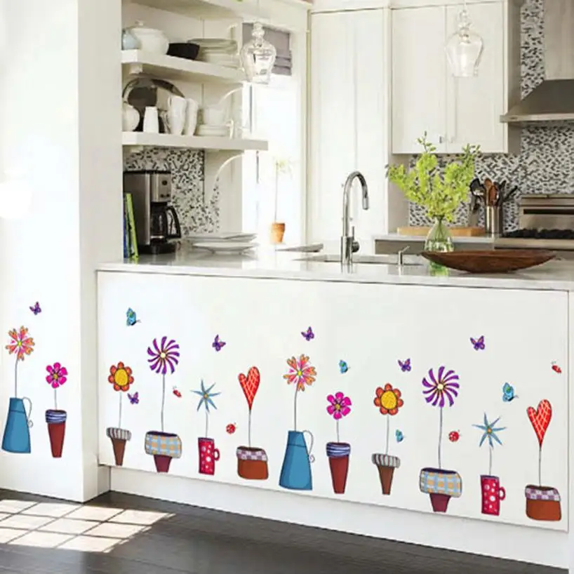 Home Decor Wall Decal Stickers Flowers Insect Butterfly Potted Plant Home Decor Bedroom wall sticker Home Deco mirror AU6 Home Decor Wall Decal Stickers Flowers Insect Butterfly Potted Plant Home Decor Bedroom wall sticker Home Deco mirror AU6