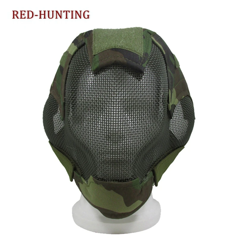 

Durable Full face metal steel mesh protector helmet Military Tactical Mask combat for airsoft paintball wargame outdoor sports