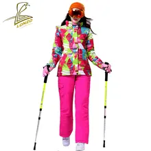 LONZO лыжный костюм для сноуборда женская зимняя теплая куртка брюки комплект ветрозащитная водонепроницаемая Спортивная одежда для улицы Лыжная верхняя одежда SKI02