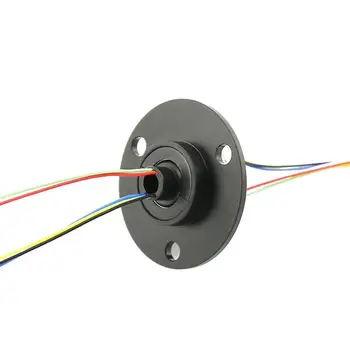 

5mm Hole 6 Wires 2A Circuits 250RPM ABS Capsule Slip Ring 600V For Monitor Robotic With Flange 300mm Lead IP51