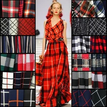 Customized 150cm width lattice tartan stripe soft Chiffon satin silk cotton Cloth Fabric Shirt coat scarf
