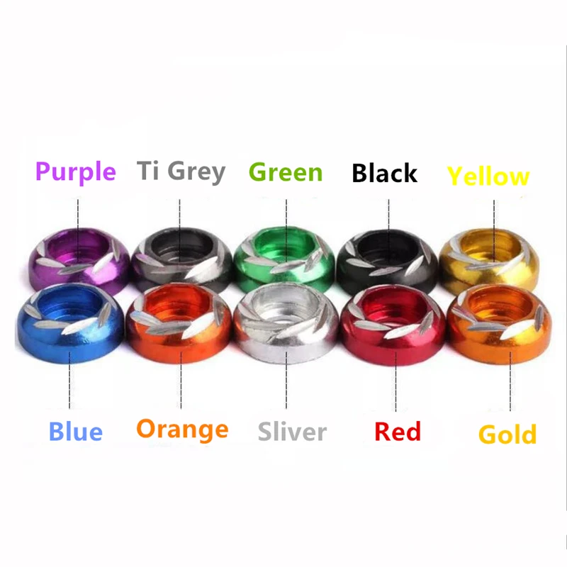 

5pcs M6 Colorful Aluminum washer round head engraved Aluminum Alloy Cup Washer For Diy Model Car bike Decorative gasket
