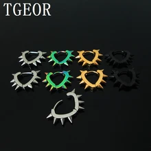 Горячие модные ювелирные изделия 30 шт. хирургическая нержавеющая сталь с 8 шипами конусов в форме сердца небольшие кольцевые подложки серьги