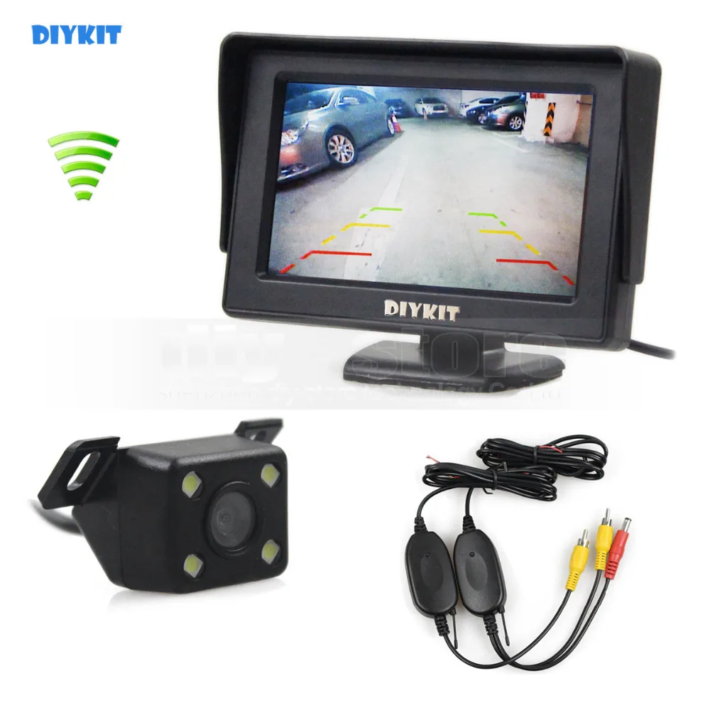 DIYKIT Wireless 4 3 Inch TFT LCD Car Monitor LED Night Vision Rear View Car font