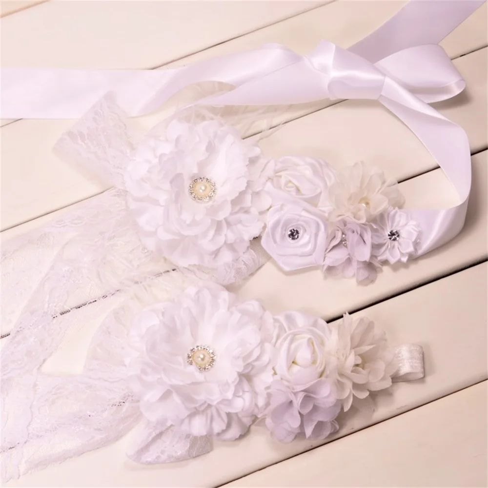 

8Sets/lot Peony Flower Sash Matching Baby Headband Pregnancy Sash Vintage Inspired Belt