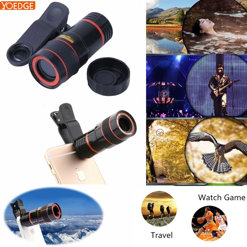 Watch Game Universal 8X Optical Zoom Telescope Camera Lens