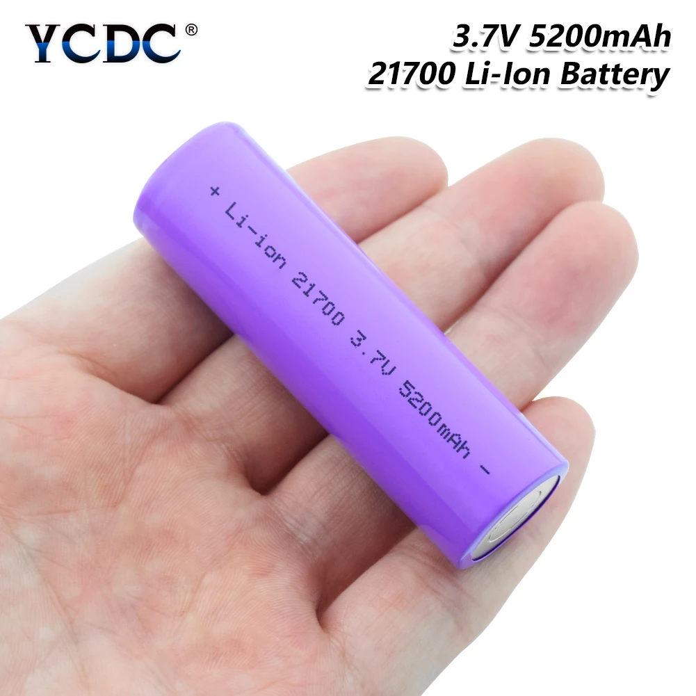 Перезаряжаемый 21700 литий-ионный Литий-полимерный аккумулятор с высоким дренажным напряжением 20A 3,7 в 5200 мАч аккумуляторные батареи для электронной сигареты