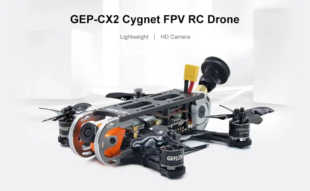 GEPRC GEP - CX2 Cygnet 2 2 inch Mini 1080P Aerial FPV RC Drone F4 FC 20A ESC 48CH VTX Quadcopter- Black BNF ( With FRSKY XM+ Receiver )