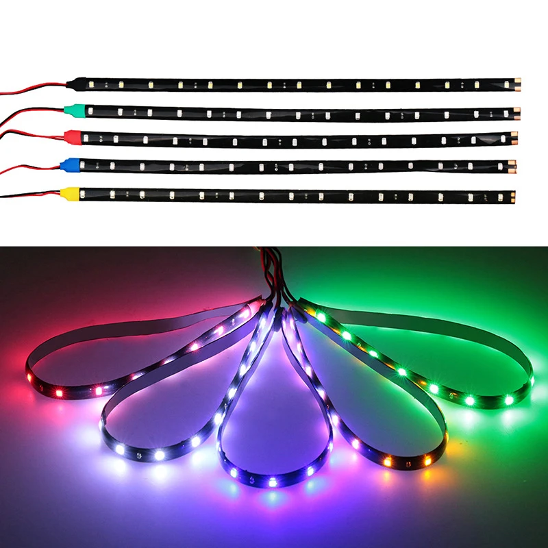 

2x 30cm Car LED Strip Light Soft Waterproof 12V 15SMD Automobile Decorative Lights Atmosphere Lamp PVC LED Strips Day Light DRL
