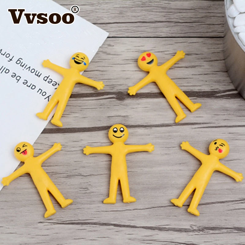 

Vvsoo 10PCS Kids Birthday Gift Cute Emoji Puppet Can Pull Body Baby Shower Souvenir Pinata Fillers Baptism Party Supplies