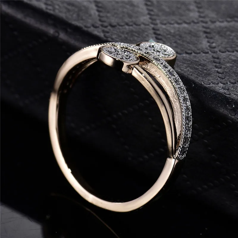 Кольца BUDONG для женщин на День святого Валентина модные свадебные кольца с кристаллами золотого цвета кольцо на палец средней длины Ретро кубический циркон ювелирные изделия xuR242