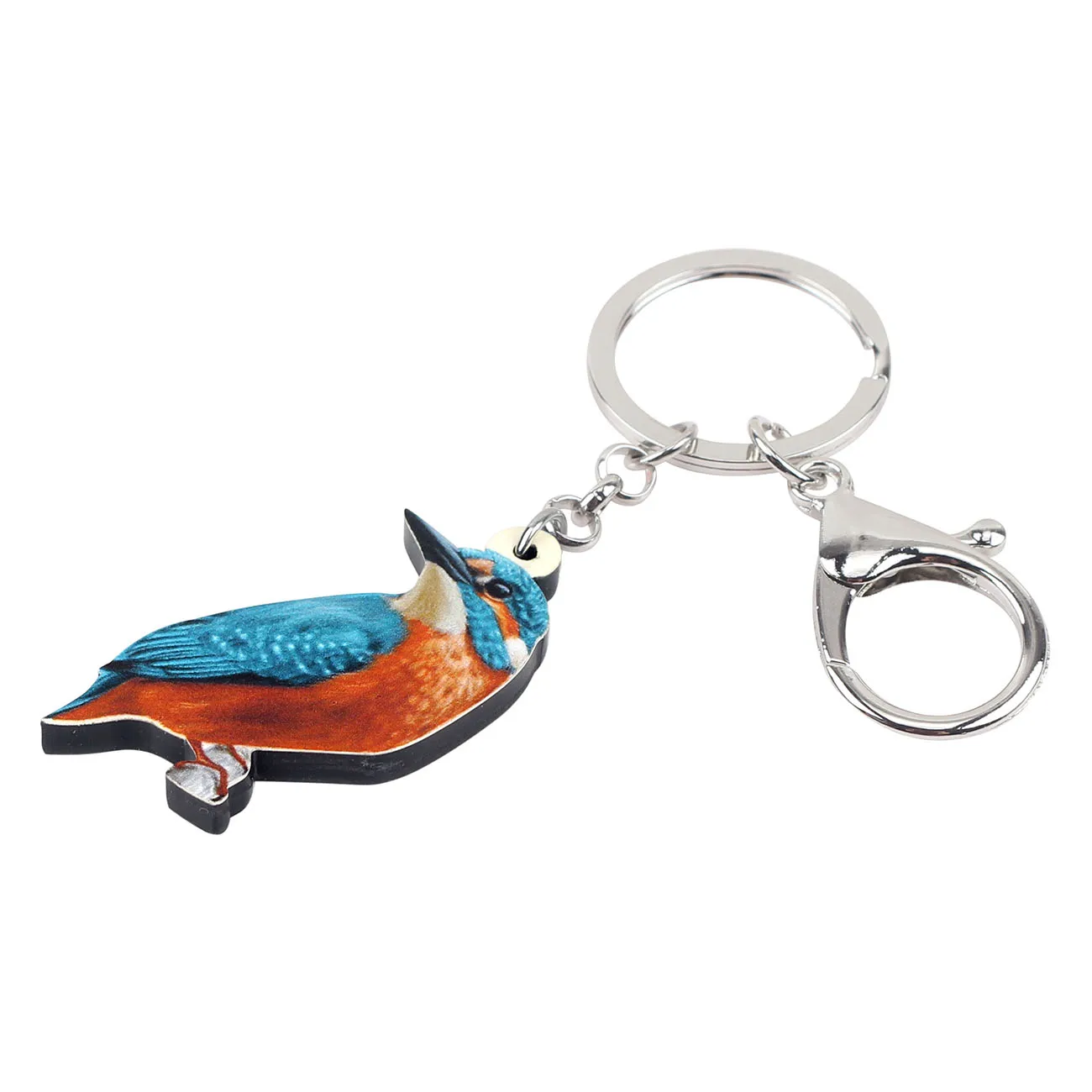 WEVENI акриловые Alcedo Atthis Kingfisher Bird Key брелоки цепочки держатель Модные животные подарок ювелирные изделия для женщин девочек Сумка Подвески