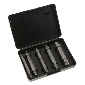 

5PCS Broken Damaged Bolt Remover Screw Stud Extractor Drill Bits Guide Set with Box