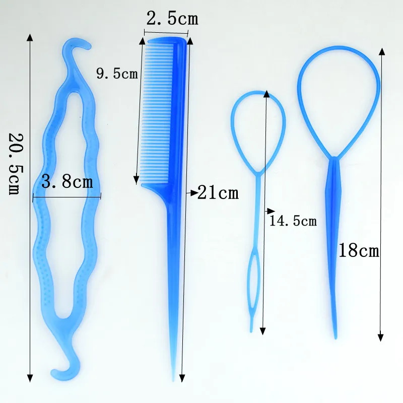 Заколки для волос для Для женщин аксессуары 4 шт./компл. эластичный Пластик DIY Инструменты для укладки волос Потяните в Корейском стиле модная заколка для волос расчески для волос для девочек; подарки