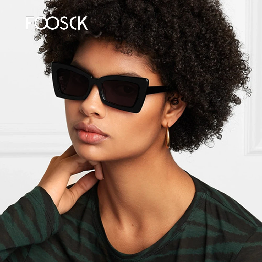 FOOSCK Квадратные Солнцезащитные очки женские брендовые Дизайнерские летние оттенки черные винтажные негабаритные женские солнцезащитные очки UV400