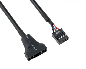 

100PCS USB3.0 to USB2.0 20Pin Male to 9Pin Female 20P to 9P Computer Mainboard Adapter cable