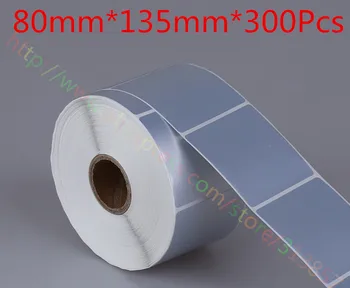 

Thermal transfer bar code Printer label 80* 135* 300Pcs matte silver PET blank paper tag waterproof stickers For label Printer