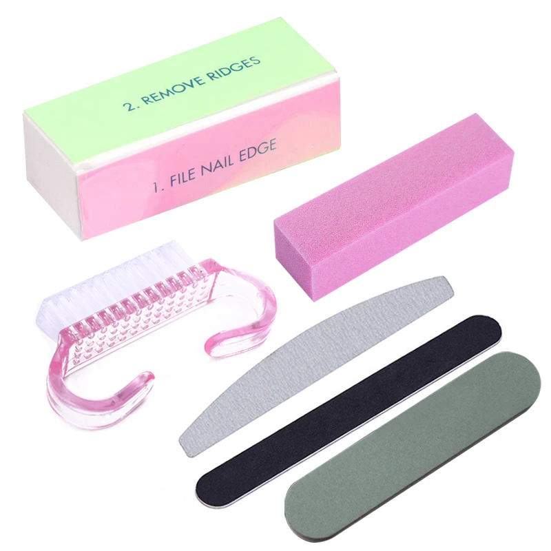 

6Pcs/Set Nail Files Brush Durable Buffing Grit Sand Fing Nail Art Tool Accessories Sanding File UV Gel Polish Tools