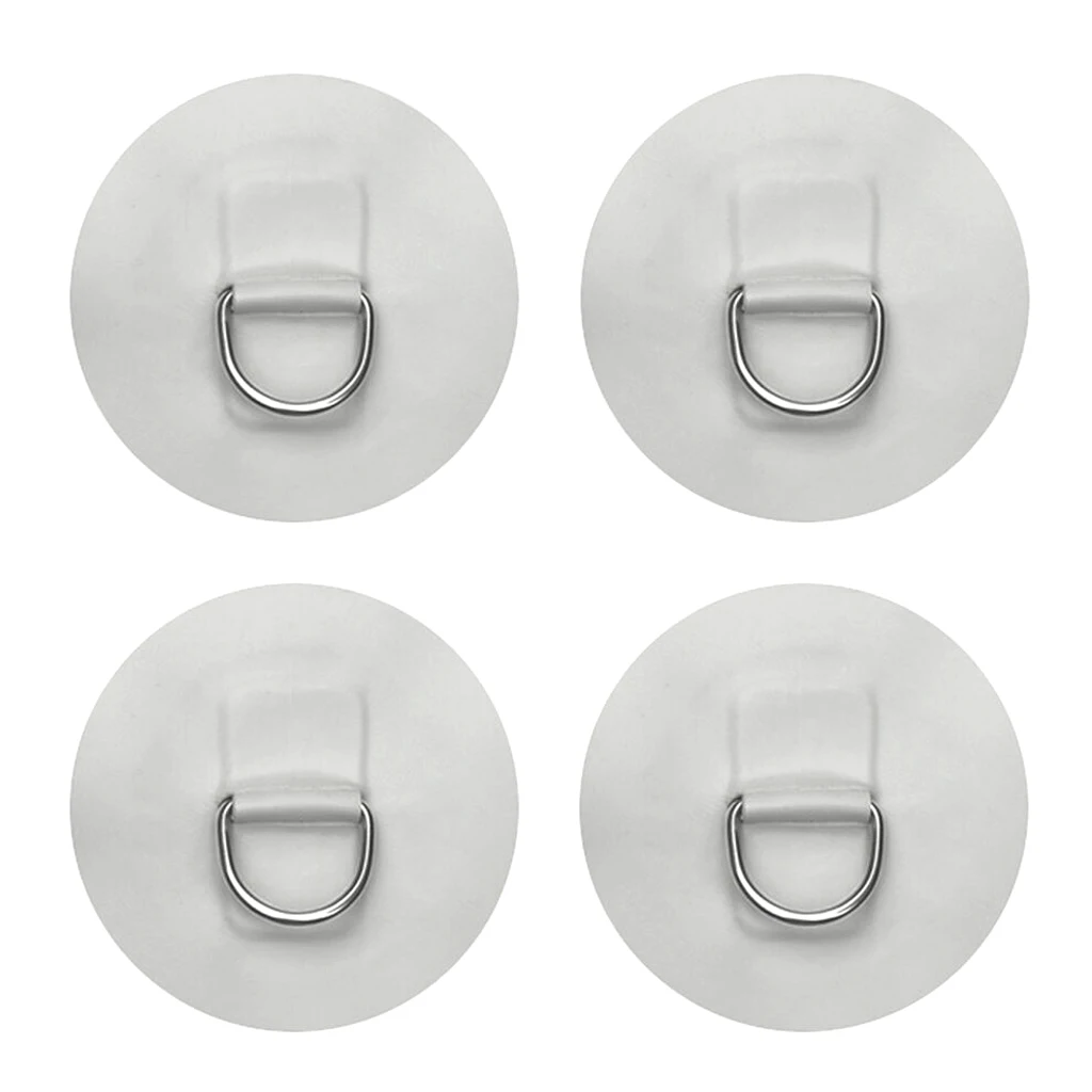 4 Pieces Stainless Steel D Ring Pad Patch for Surfboard PVC Inflatable Boat Dinghy Kayak SUP Durable & Long Lasting