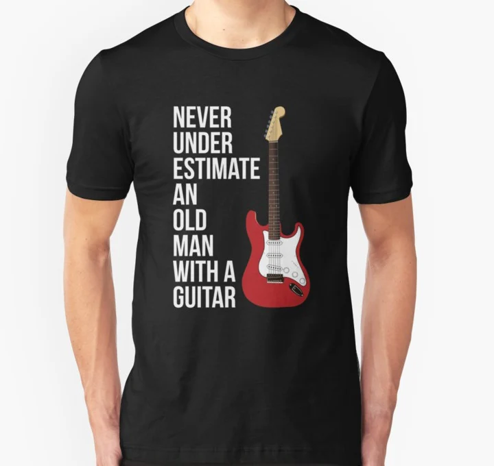 

Men Short sleeve tshirt Never Underestimate An Old Man With A Guitar T Shirt for Men T Shirt Women t-shirt
