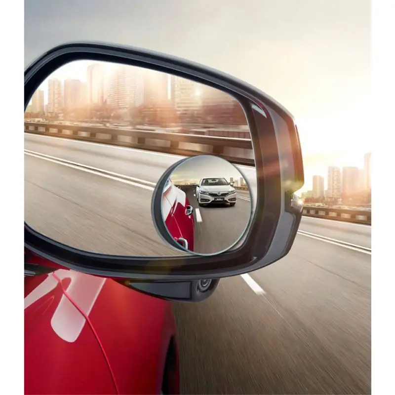 Маленькое круглое зеркало для автомобиля, зеркало заднего вида, широкоугольный объектив, вращение на 360 градусов, регулируемый угол, автомобильные аксессуары