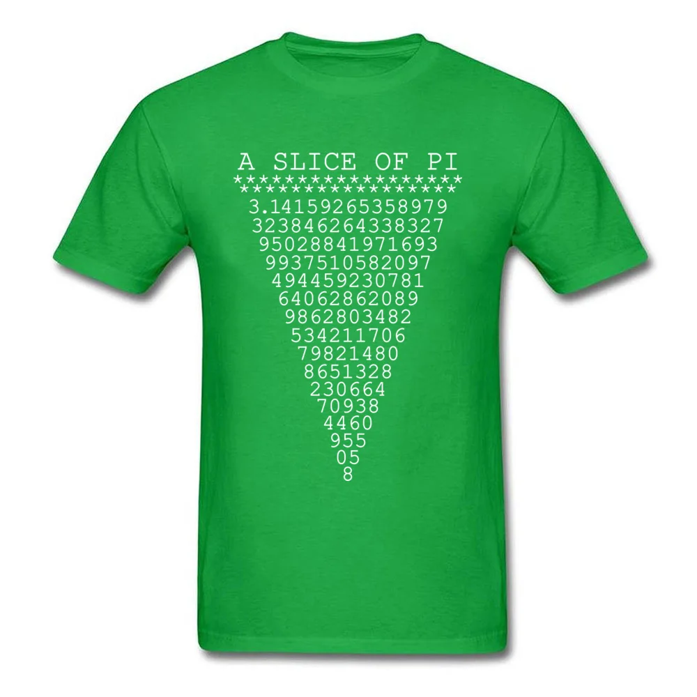 A Slice of Pi T Shirts for Men Camisa NEW YEAR DAY T Shirt Short Sleeve Plain Design Tops Tees Round Collar Cotton Fabric A Slice of Pi green