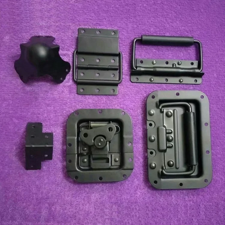 

2Pcs/Lot Black Road Flight Case recessed hasp hinge corner protector spring pull Road Case Hardware Kit